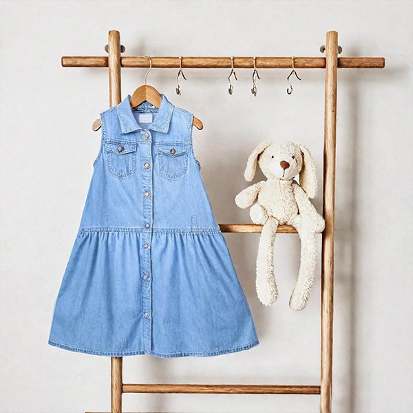 Flared Light-wash Denim Frock - Image 2