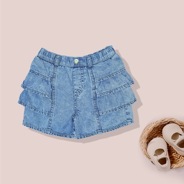 Frilly Layered Denim Skort - Image 2
