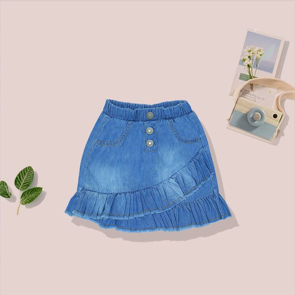 Ruffled Denim Skirt - Image 2