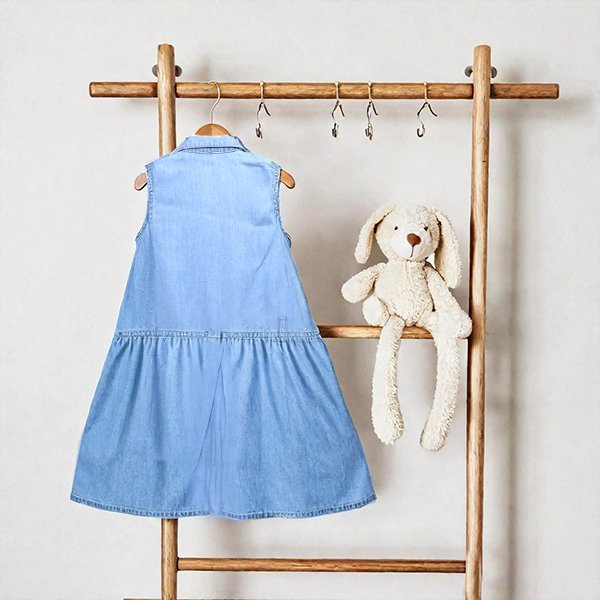 Flared Light-wash Denim Frock - Image 3