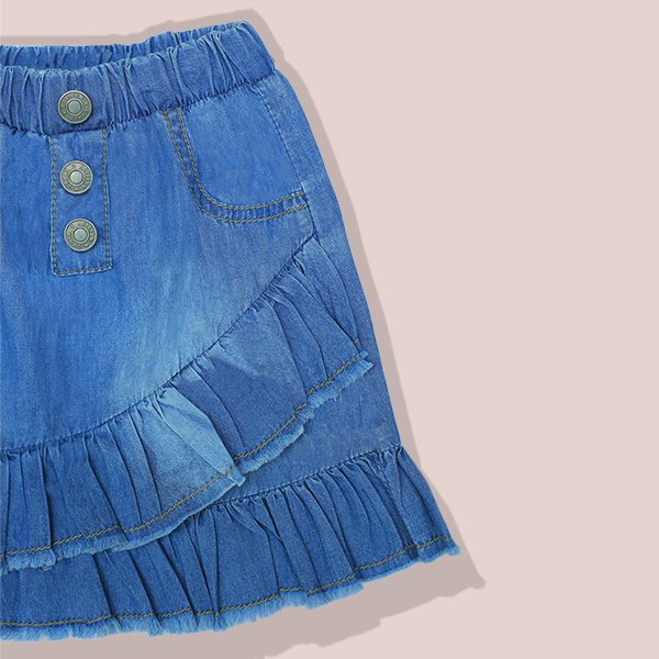 Ruffled Denim Skirt - Image 3