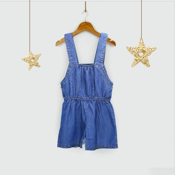 Fruit Embroidery Denim Romper - Image 3