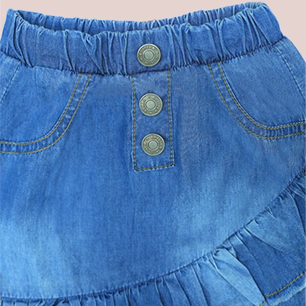 Ruffled Denim Skirt - Image 4