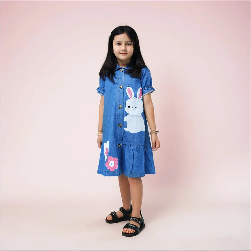 Bunny Design Denim Frock